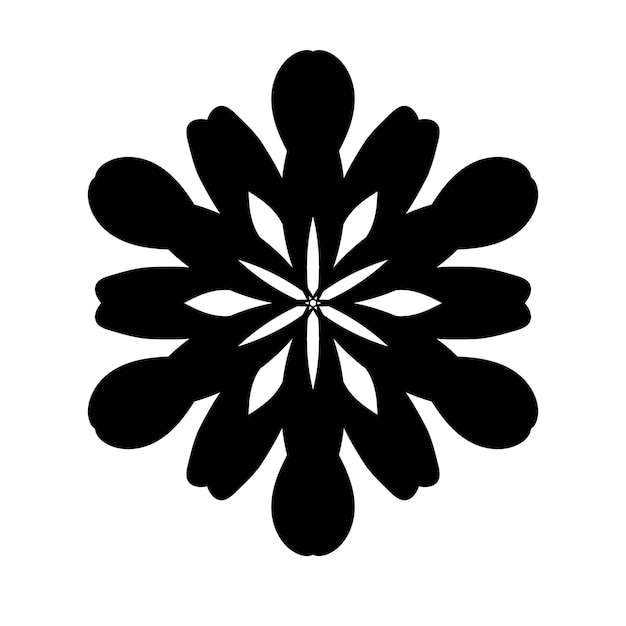 Diseño de mandala vectorial en blanco y negro