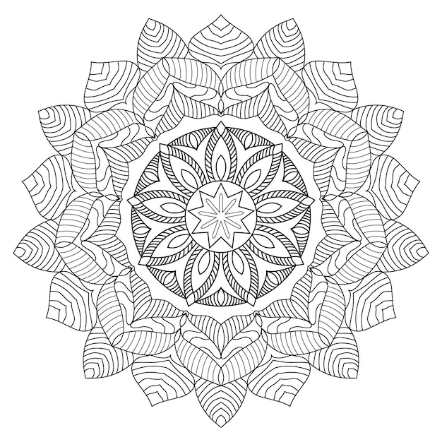 Vector diseño de mandala vectorial para colorear página