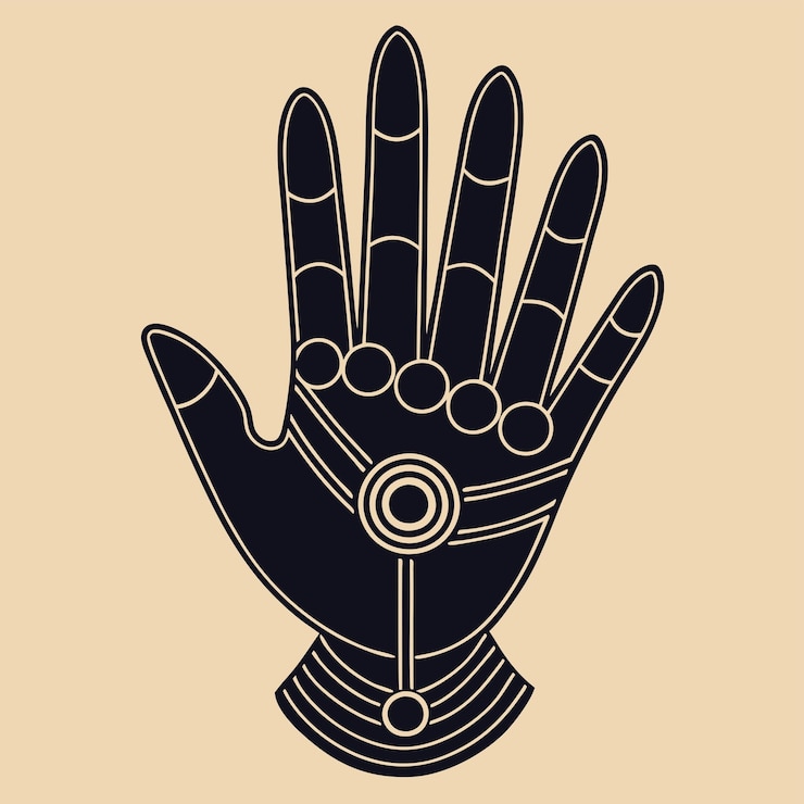 Vector diseño de la mano geométrica