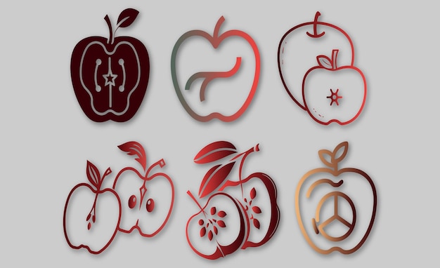 Vector diseño de manzana dibujado por vector