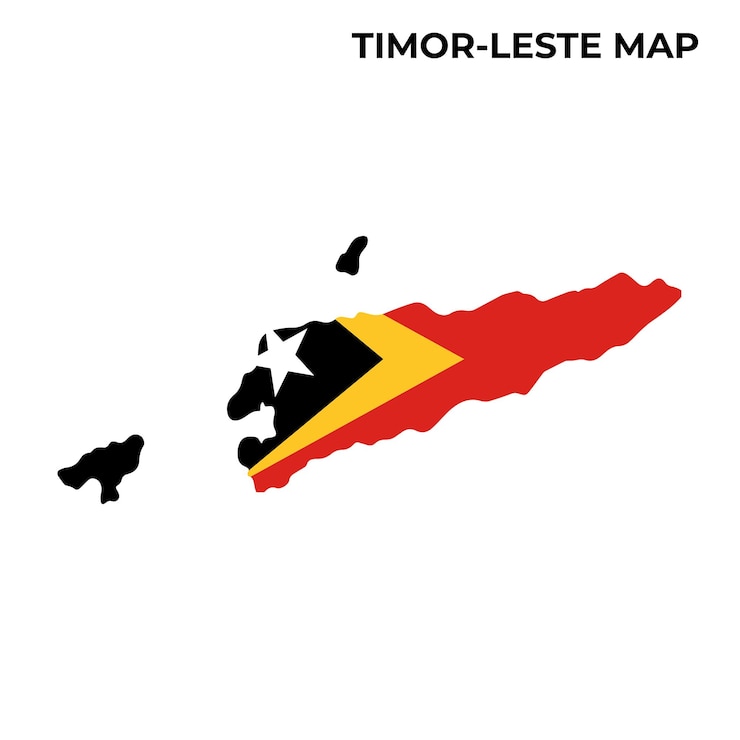 Vector diseño de mapa de la bandera nacional de timor ilustración de la bandera del país de timor dentro de la imagen vectorial del mapa