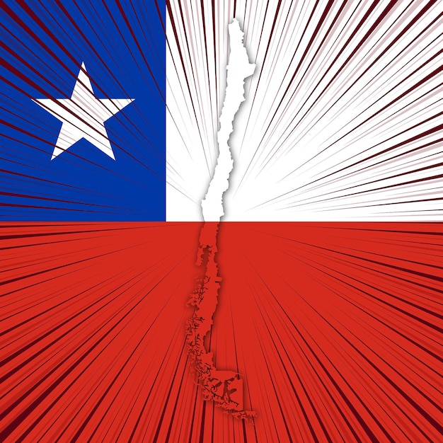 Diseño de mapa del día de la independencia de chile