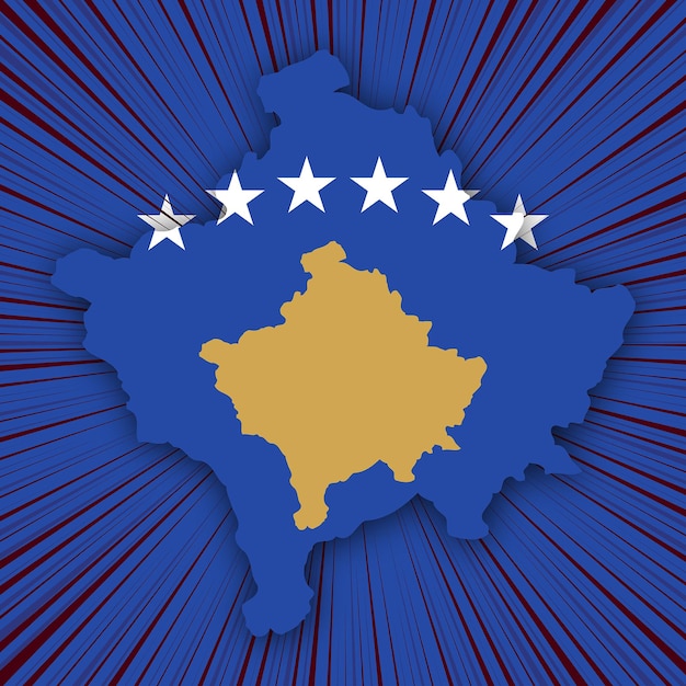 Diseño de mapa del día de la independencia de Kosovo