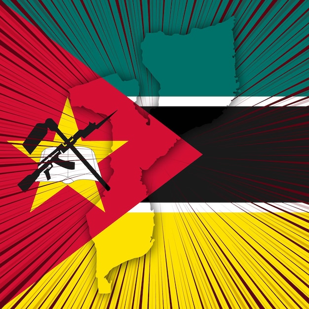 Diseño de mapa del día de la independencia de Mozambique