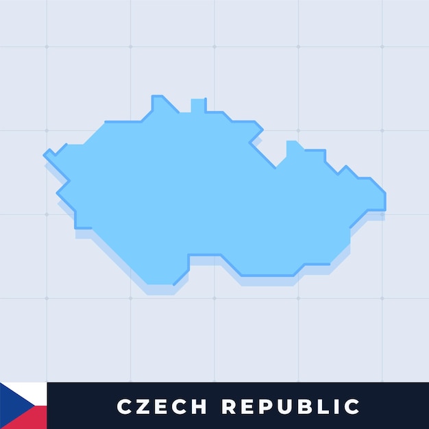 Diseño de mapa moderno de República Checa