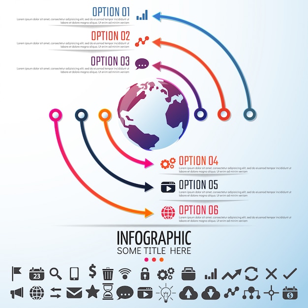 Vector diseño del mapa del mundo infographics