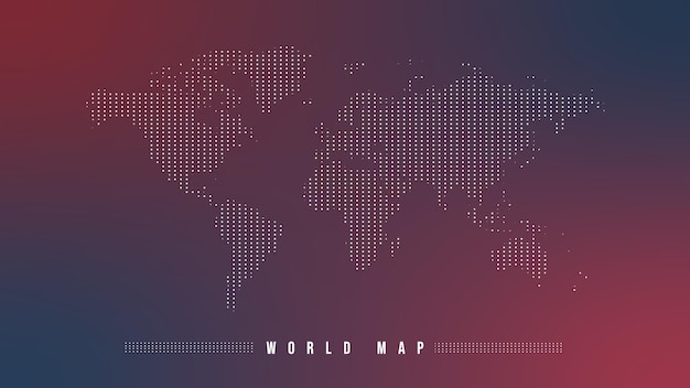 Vector diseño de mapa del mundo punteado y de fondo.