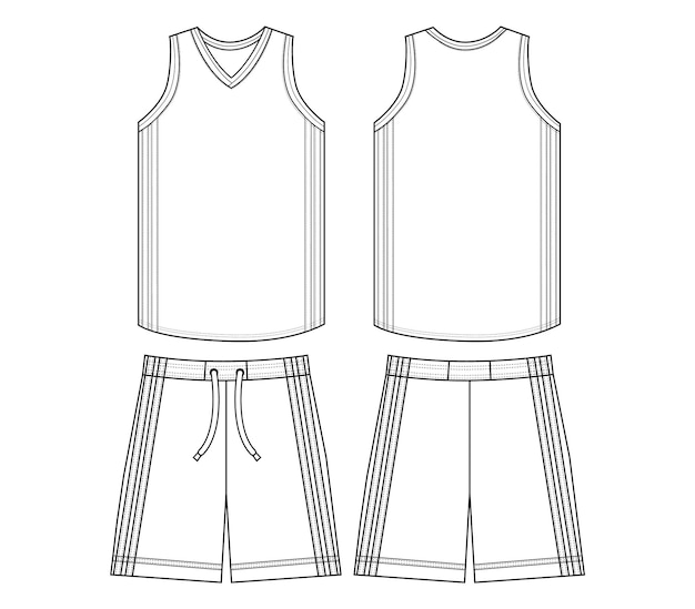 diseño de maqueta de camiseta de baloncesto en la fuente y la canasta de la camiseta trasera