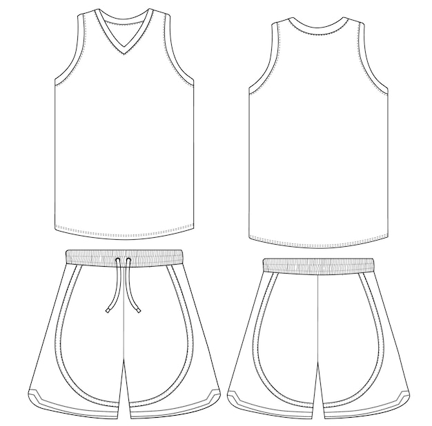 diseño de maqueta de camiseta de baloncesto en la fuente y la canasta de la camiseta trasera