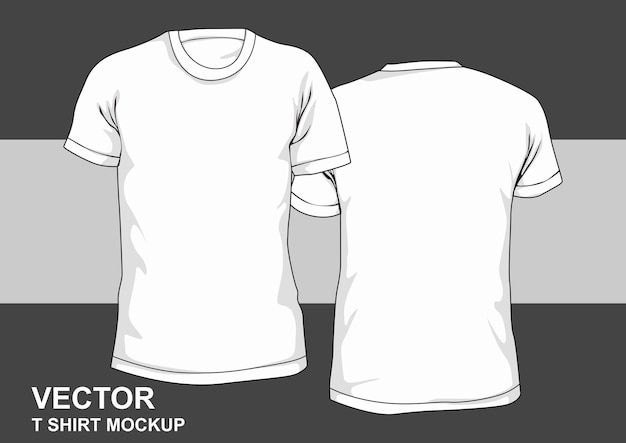 Diseño de maqueta de camiseta blanca en la parte delantera y trasera