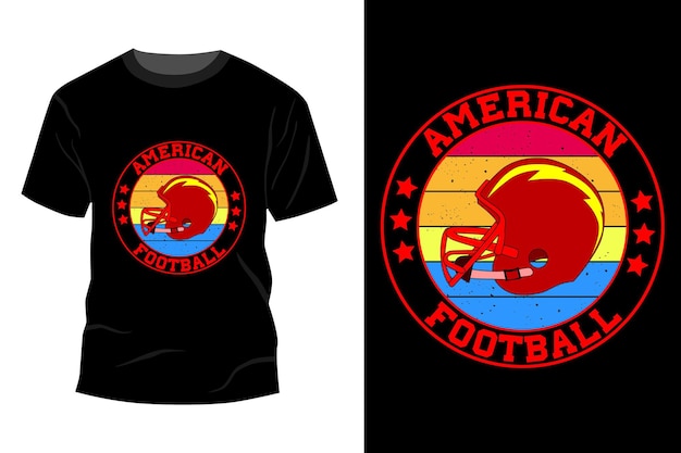 Diseño de maqueta de camiseta de fútbol americano retro vintage