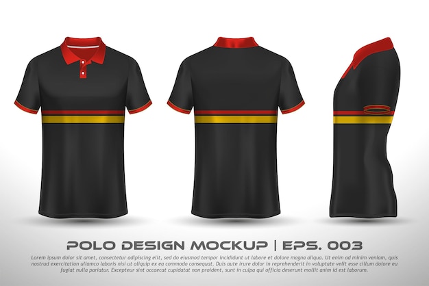 Diseño de maqueta de camiseta de polo vectorial