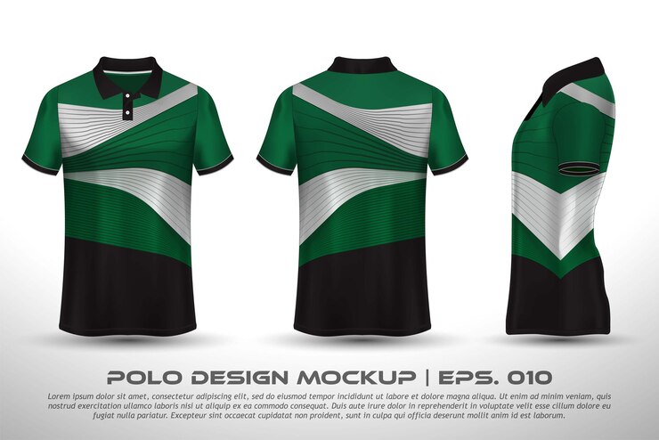 Diseño de maqueta de camiseta de polo vectorial