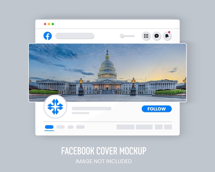 Diseño de maqueta de la página de portada de Facebook