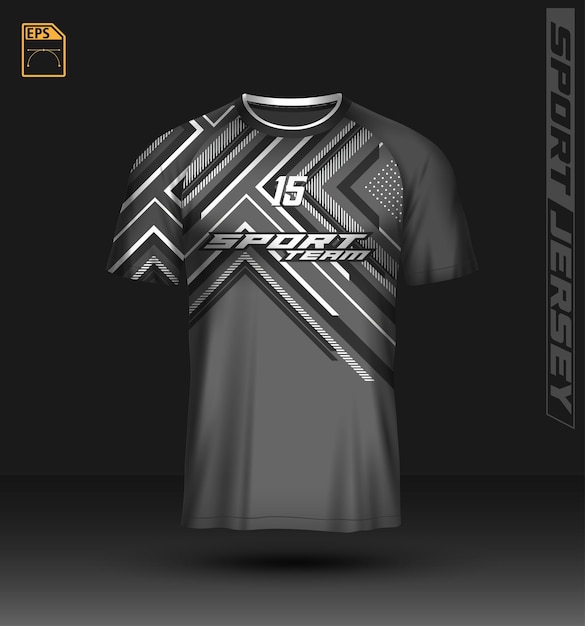Diseño de la maqueta de la plantilla deportiva de la camiseta