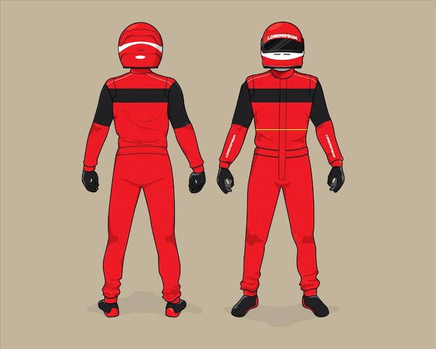 Diseño de maqueta de plantilla de uniforme de piloto de carreras