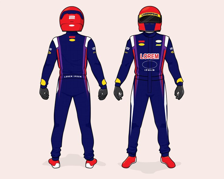 Diseño de maqueta de plantilla de uniforme de piloto de carreras
