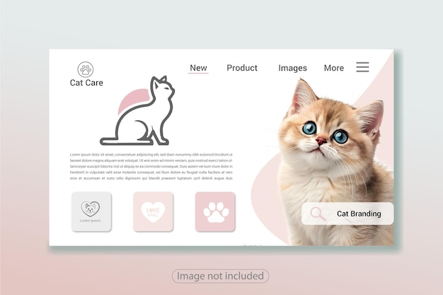 Diseño de la marca de cuidado de gatos