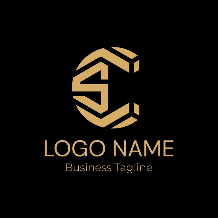 Vector diseño de la marca de la empresa de logotipo de oro