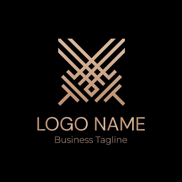 Diseño de la marca de la empresa de logotipo de oro