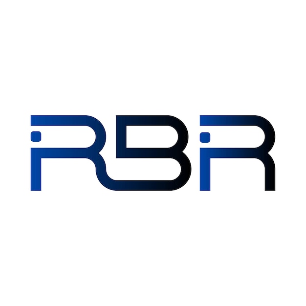 diseño de la marca inicial del logotipo de rbr, del sello de letras del monograma
