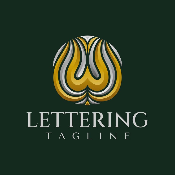 Vector diseño de marca del logotipo de la letra inicial w abstracta de línea de lujo