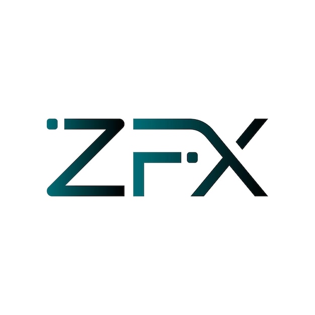Diseño de la marca del logotipo de ZFX sello inicial tecnología de gradiente minimalista moderno finanzas