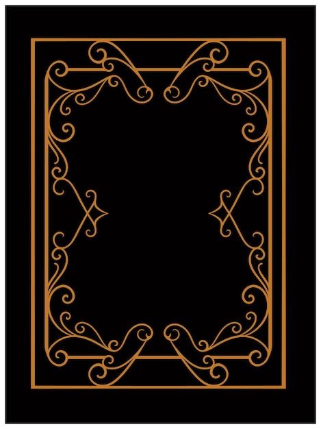 diseño de marco de adorno clásico simple grabado vector de color editable