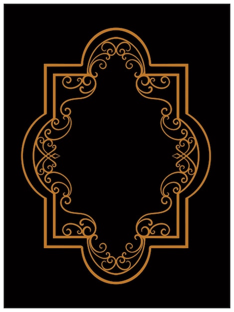 diseño de marco de adorno clásico simple grabado vector de color editable