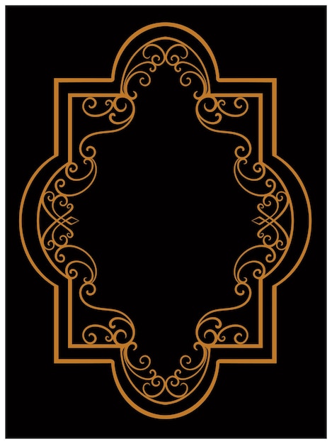 diseño de marco de adorno clásico simple grabado vector de color editable