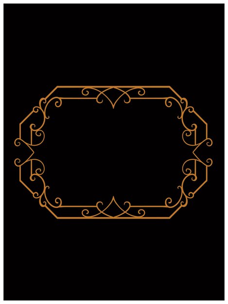 diseño de marco de adorno clásico simple grabado vector de color editable