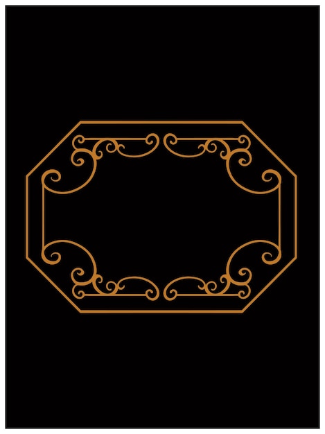 diseño de marco de adorno clásico simple grabado vector de color editable