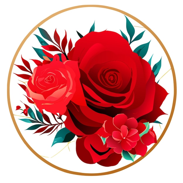 Diseño de marco boho rosa roja acuarela