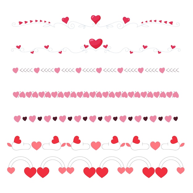 Diseño de marco y borde de corazones dibujados a mano