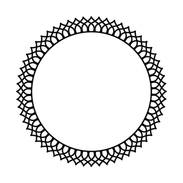 Diseño de marco de borde floral geométrico redondo