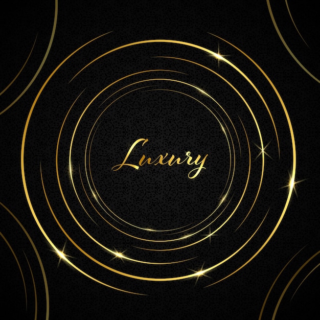 Diseño de marco de círculo de oro de lujo