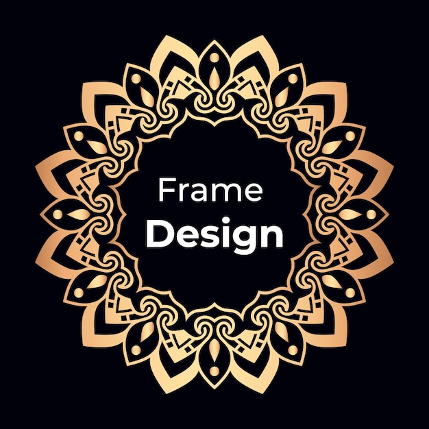 Diseño de marco de color dorado.