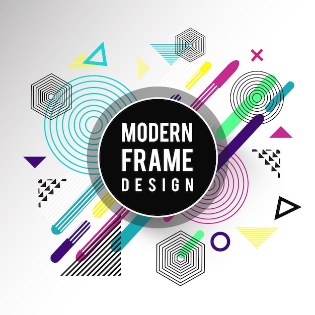 Vector diseño de marco colorido vector moderno