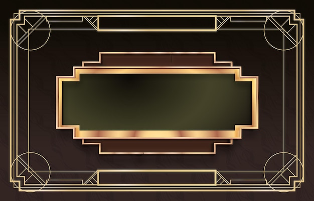 Diseño de marco dorado Art Deco
