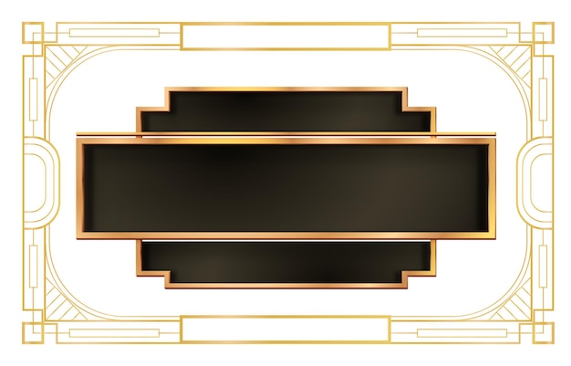 Diseño de marco dorado Art Deco