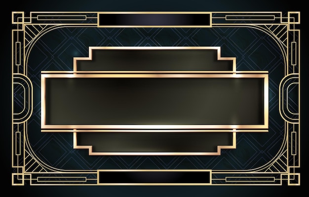 Diseño de marco dorado Art Deco