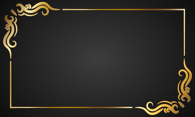 diseño de marco dorado con fondo negro