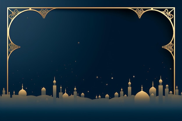 Diseño de un marco dorado para el saludo musulmán