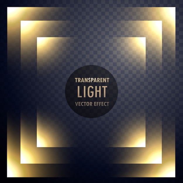 Diseño de marco de efecto de luz transparente abstracto