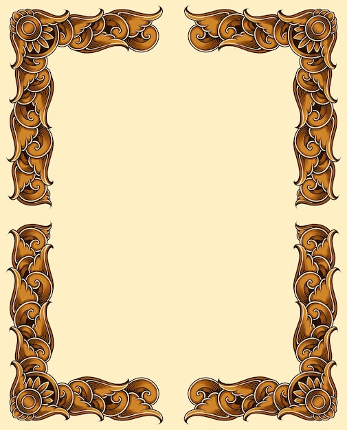 Diseño de marco de estilo clásico con exquisito grabado y lujo