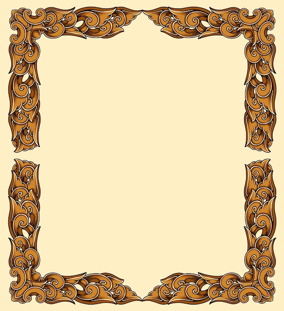 Diseño de marco de estilo clásico con exquisito grabado y lujo