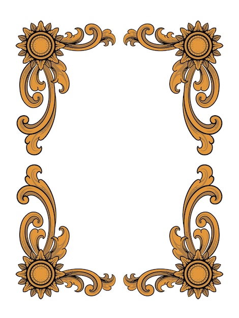 diseño de marco de estilo clásico grabado para tarjeta de felicitación o invitación, color editable