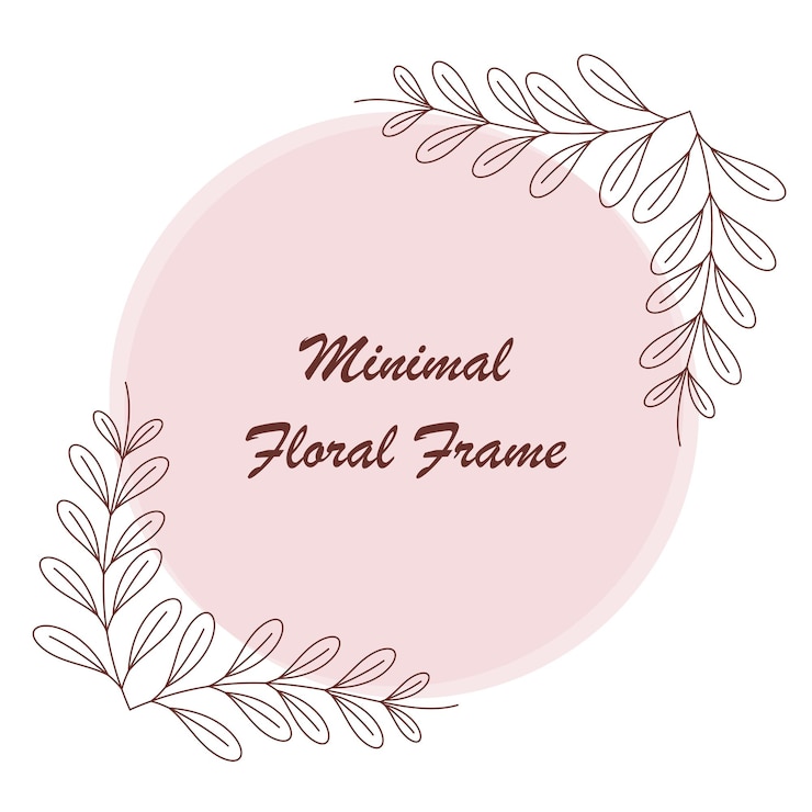 Diseño de marco floral dibujado a mano
