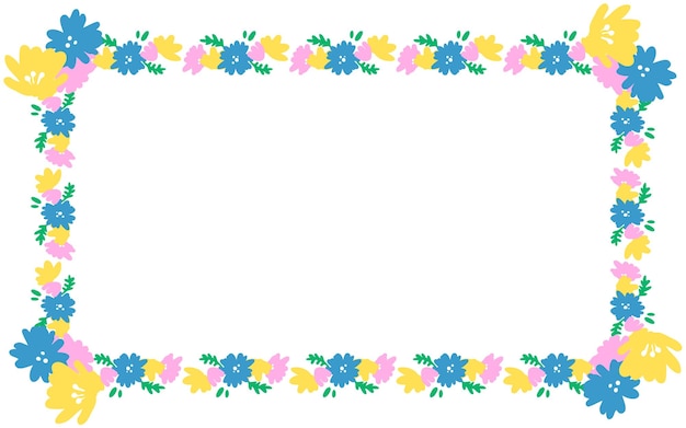 Diseño de marco con flores coloridas