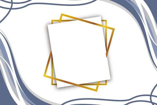 Diseño de marco de fotos dorado con fondo abstracto
